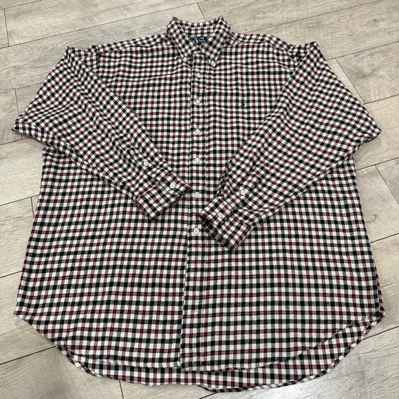 Vintage Ralph Lauren Blaire Cotton Button-Down Plaid Flannel Shirt In Size XL - Picture 3 of 10
